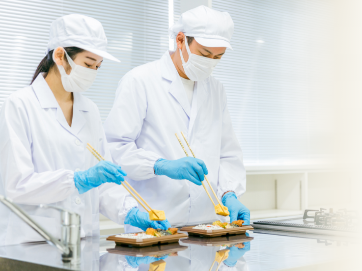 法人向け弁当の製造の風景